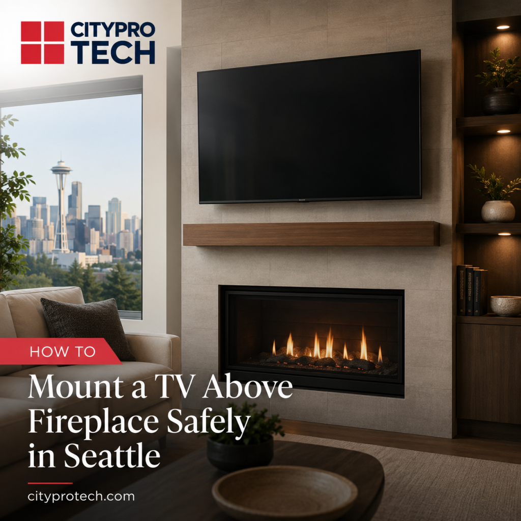 How to Mount a TV Above Fireplace Safely in Seattle